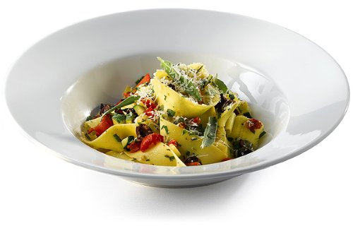 Genware Royal Pasta Dishes 25cm - Pack of 6 | White Plates, Porcelain Plates | Pasta, Pasta Bowls