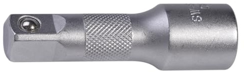 SW-Stahl 05906L Steckschlüssel Verlängerung 1/2 Zoll 75 mm Vierkant | Ratschenverlängerung aus Chrom Vanadium Stahl, matt verchromte Stecknuss Verlängerung, Knarrenverlängerung kurz