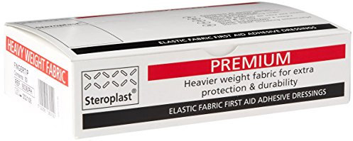 Steroplast 6036 Premium Elastic Fabric Plasters, Fingertip, 7.2 cm x 4.2 cm (Pack of 50)