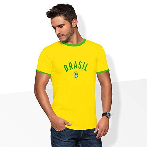 World of Football Ringer T-Shirt Brasilien Logo - XL
