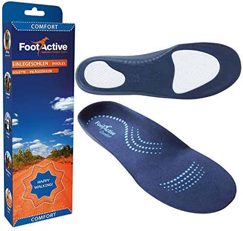 FootActive Comfort - Original Marken Einlegesohlen - Herrlicher Laufkomfort für Füße, Beine und Rücken, speziell bei Fersensporn, Blau, 39 - 41 (S)