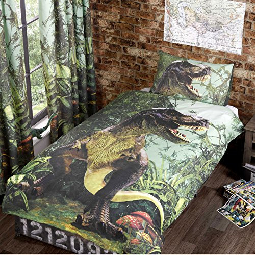 Rapport T-Rex Bettwäsche-Set für Einzelbett, Dinosaurier-Motiv, Dino Jurassic