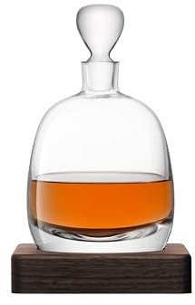 LSA Whisky Islay Decanter 1L Clear & Walnut Base | 1 unit | Handmade Glass and Wood | WH03