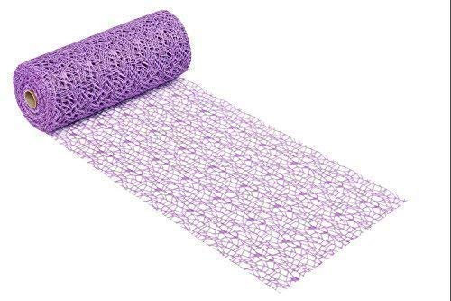 HF Dekostoff Tischläufer Tischband Netz-Optik versch. Farben Meterware 1 m x 29 cm (violett)