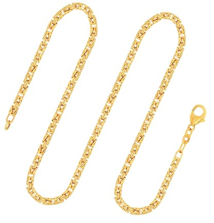 EDELIND Goldkette Herren 333 585 Echtgold, 2,8mm Königskette, auch 750 | Halskette aus echtem Gelbgold für Männer und Damen; 14K, 18K, 8K; Karabinerverschluss