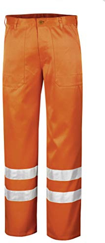 teXXor Warnschutz-Bundhose Quebec Arbeitshose mit Reflexstreifen, 52, orange, 4305