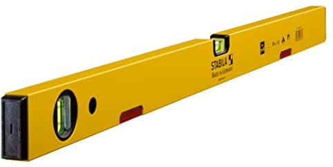 STABILA Magnet-Wasserwaage Type 70 M, 80 cm, leichtes Alu-Profil, starkes Seltenerd-Magnetsystem, 1 Horizontal-Libelle, 1 Vertikal-Libelle, Made in Germany