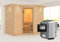 Sahib 2 - Karibu Sauna inkl. 9-kW-Ofen - mit Dachkranz -