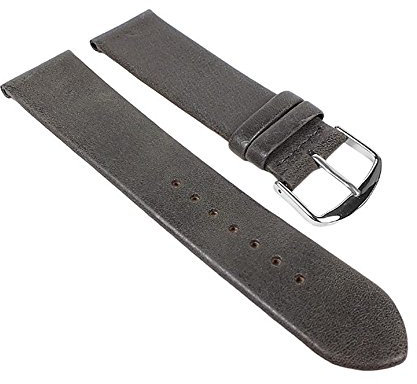 Herzog Design I Uhrenarmband weiches Kalbsleder Grau 22676S, Stegbreite:16mm