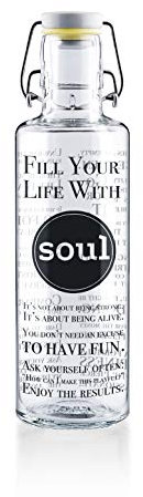 Soulbottle - Botella de Cristal (0,6 L), Transparente