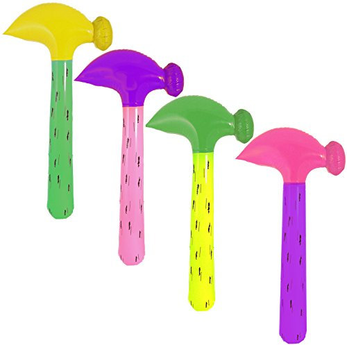 4 aufblasbarer Mega Hammer 80cm Deko Party Werkstatt Zahnarzt Dekoration