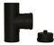 Tubo de pellets para estufa, tubo de chimenea, diámetro de 100 mm, color gris y negro (pieza en T con cápsula, negro)