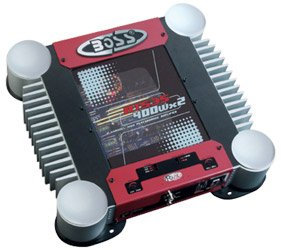 Boss RT535, amplificador de potencia Mosfet de 2 canales, serie Riot + control remoto para subwoofer, 2 x 150 W RMS @ 4 ohmios, 2 x 400 vatios RMS @ 2 ohmios estéreo, 1 x 800 vatios RMS @ 2 ohmios mono