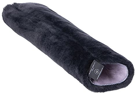 Werner Christ Lammfell Gurtschoner Klettverschluss Horse – Sattelgurtschoner aus echtem Fell, idealer Schutz für Ihr Pferd und Sattelgurt, in der Farbe anthrazit, in 80 cm Länge