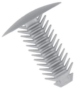 Tannenbaum-Clips Grau, für 7–8 mm großes Loch, 18 mm großer Oberteil, 25 Stück