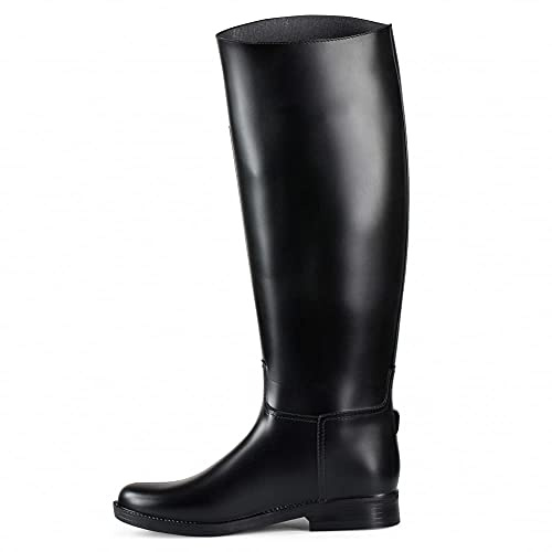 HORZE Chester Kids Horse Riding Boots | Rubber Equestrian Tall Dress Boots for Girls, Boys - Black - 3