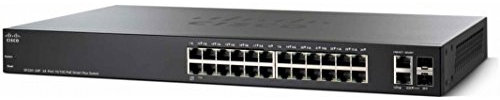 Smart Switch Cisco SF220-24P con 24 porte Fast Ethernet più 2 uplink Gigabit Ethernet (GbE) e PoE da 180 W, protezione limitata a vita (SF220-24P-K9-EU)