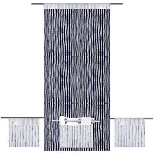 Bestlivings Fadenvorhang Lurex-Optik weiß, Auswahl: Stangendurchzug 300 x 250 cm