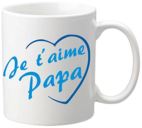 Mug Je t'aime Papa - Cadeau pour la fête des Pères, Noël, Anniversaire, Pâques, Baptême