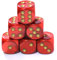 Würfelzeit 7459 - Würfel w6 16 mm, Silkki rot m/Gold (6er Set im Polybeutel)