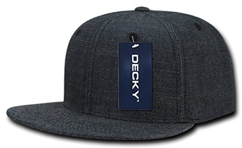 Decky 1094-blk Washed Denim Snapback, Schwarz