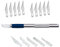 Wedo 078722 Cutter Hobbymesser Set silber inklusive 6 verschiedenen Klingen und 10 spitze Ersatzklingen
