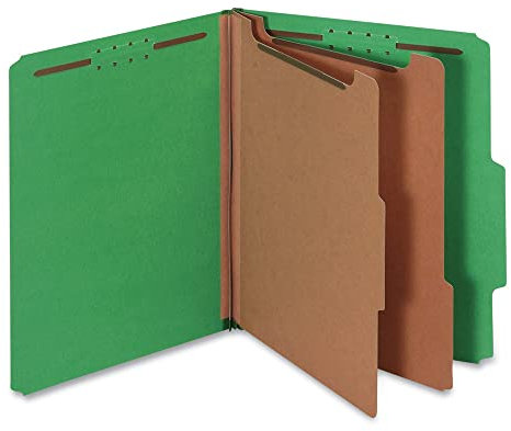 Universal 10302 Ordnungsmappe aus Pressspan, Buchstaben, 6 Fächer, Smaragdgrün, 10 Stück