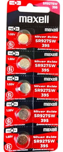 Maxell SR927SW Uhrenbatterie, 1,55 V, 395 (5 Stück pro Packung)