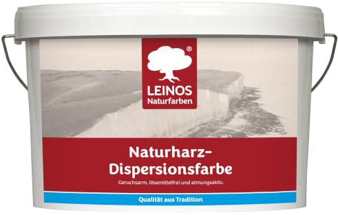 LEINOS 660 Naturharz-Dispersionsfarbe 2,5 L | hoch deckende Innenwandfarbe für Wände & Decken | Lösemittelfrei, atmungsaktiv & wohngesund | Farbton: weiß, matt