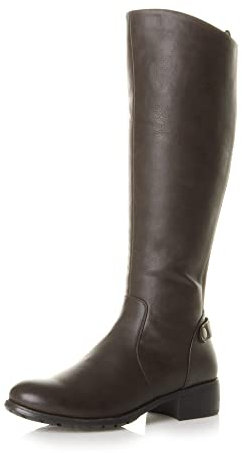 AJVANI calf mid heel zip stretch gusset riding boots size 3 36