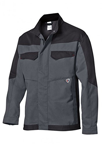 BP 2432-820-5332-48/50l Arbeitsjacke, Stehkragen, verdeckter Reißverschluss und Druckknopfband, 320,00 g/m², dunkelgrau/schwarz, 48/50l