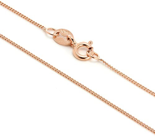 jewellerybox Rose Gold Dipped Sterling Silver Fine Diamond Cut 20 Inch Chain