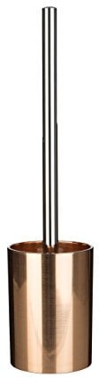 Premier Housewares 1601578 Shine Toilet Brush and Holder, Plastic - Rose Gold, 9.5 x 9.5 x 36 cm