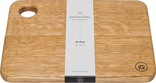 Anton Doll Holzmanufaktur ®, Frühstücksbrett Ei Pad aus Eichenholz, Naturprodukt 100%, handgefertigtes Schneidebrett aus massivem Holz - Eiche