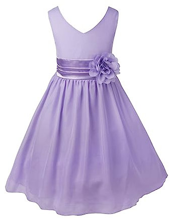iEFiEL Mädchen Kleid Festlich Hochzeit Partykleid Tüll Festzug Kleidung Brautjungfer 92 104 116 128 140 152 164 Lavender 128-140