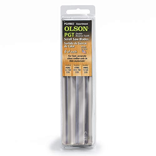 Olson SA4980 Assorted Double/Reverse Tooth Scroll Saw (Pack of 18)