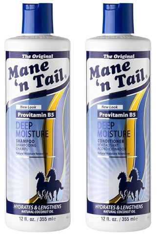 Mane 'n Tail Deep Moisture Shampoo & Conditioner Twin Pack (1-Pack) | Hydrating Formula, Enriched with Vitamin E & Pro-Vitamin B5, For All Hair Types, Repairs & Replenishes Dry Hair