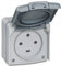 LEGRAND - Prise Etanche de Puissance 20A avec Terre Plexo - Prise 2P+T Puissance Max 4600W - 3 Alvéoles - Pose en Saillie - Fabriqué En France - Gris