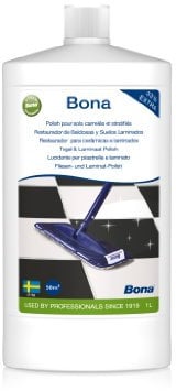 Bona - Polish Pour Sols Durs 1L - Rénovateur Parquet Stratifié/PVC/Carrelage - Formule Haute Brillance - Couche de Protection Supplémentaire