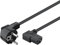 Goobay 96032 Kaltgerätekabel 3m / 90 Grad C13 Kaltgerätebuchse & Schutzkontaktstecker / Universelles PC Monitor PC Stromkabel C13 Winkelstecker Netzkabel / Schwarz / 3m