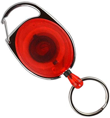 10 Stück Skipasshalter rot transparent mit Schlüsselring, Ausweishalter, Ausweisjojo, Skipassjojo, Yoyo