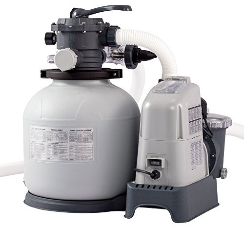 Intex-28676 Pompa a Sabbia Combo con Sistema E.C.O. per Piscine, l.1, Colore Grigio, 32.200 l, 28676