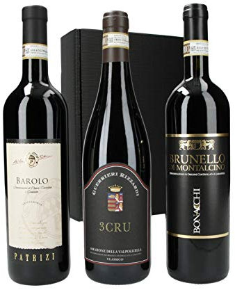The Wine Guys Geschenkset Klassiker Italiens Rotweine im Geschenkkarton (3 x 0.75 l)