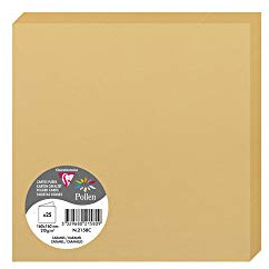 Clairefontaine 2158C Packung (mit 25 Doppelkarten Pollen, Gefaltet, 160 x 160mm) 210g, Karamel