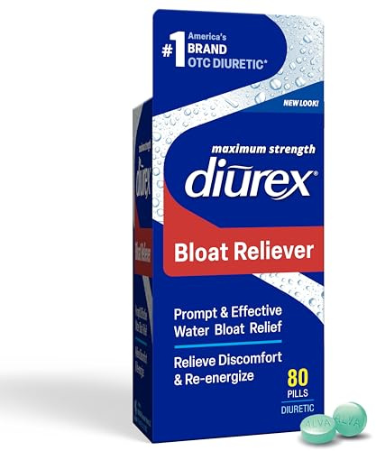Diurex Ultra Re-Energizing Water Pills - Relieve Water Bloat - Feel Better & Less Heavy - 80 Count