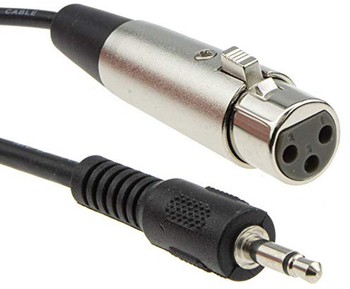kenable 3.5mm Mono Jack PC/Laptop to XLR Female Mixer/Speaker Cable 2m [2 metres]