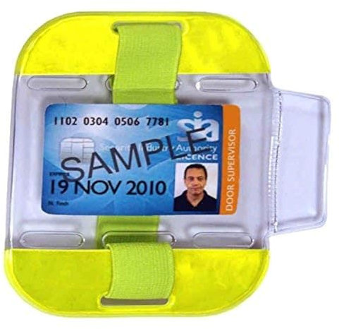ID/SIA License Badge Holder - Arm Band - High Viz Yellow