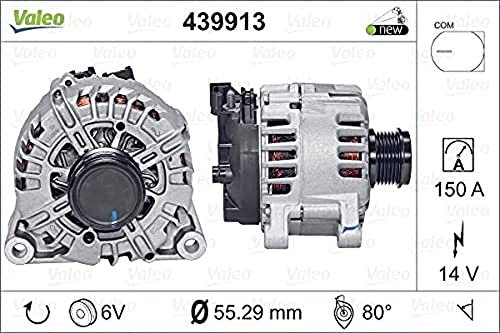 VALEO 439913 Generator Ladestrom des Generators: 150 Amp Rippen: 6 rippen Riemenscheibe Ø: 55 mm Spannung: 14 V Drehrichtung: CLOCKWISE