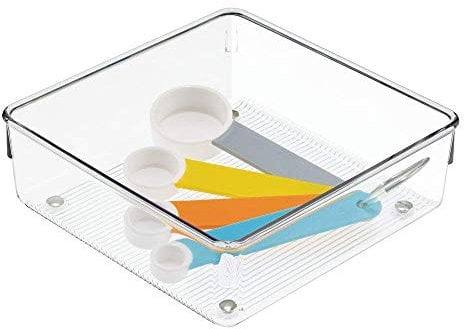 iDesign Linus Schubladenorganizer, mittelgroßer Schubladeneinsatz aus Kunststoff für Besteck und andere Utensilien, durchsichtig, Sonstige