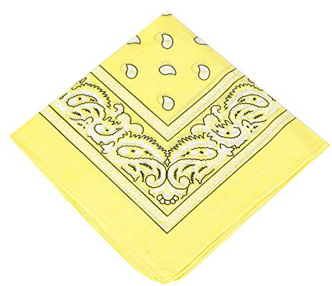 BOOLAVARD 1, 6, 9 oder 12 Stück Cowboy Bandanas Bandana mit original Paisley Muster,1er pack,Gelb